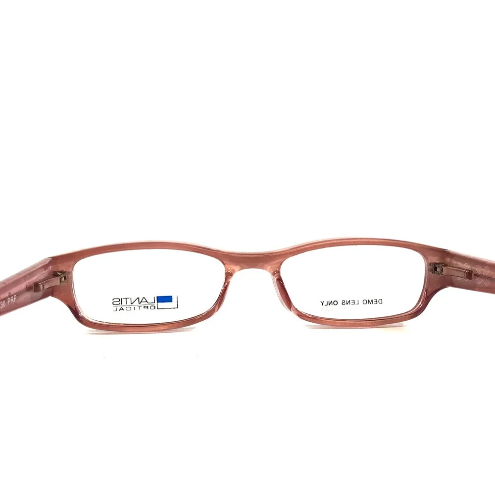 Lantis Optical Eyeglasses Frame L8014 PRP Purple Rectangle Crystals 48-16-130